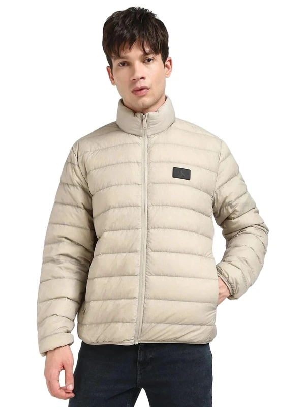 Calvin Klein Men’s Lightweight Down Quilted Jacket, Grey (Rock Ridge), XXL