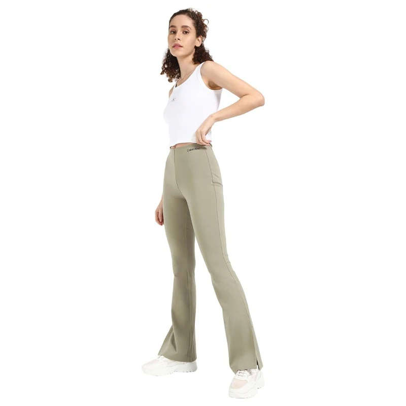 Calvin Klein Women's Milano Elastic Flared Leggings, Beige (Nordic Dust), XS