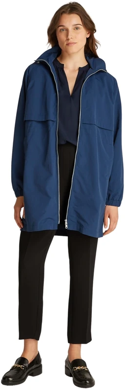 Tommy Hilfiger Women’s Nylon Long Waisted Windbreaker, Blue (Night Sky), XXS