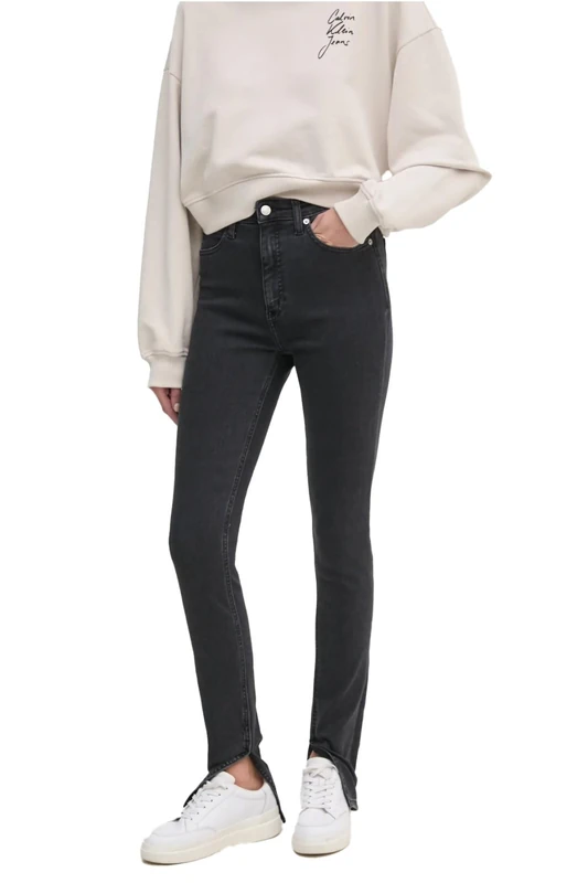 Calvin Klein Jeans Women's HIGH Rise Super Skinny J20J224485 Skinny, Denim (Denim Black), 31W / 32L