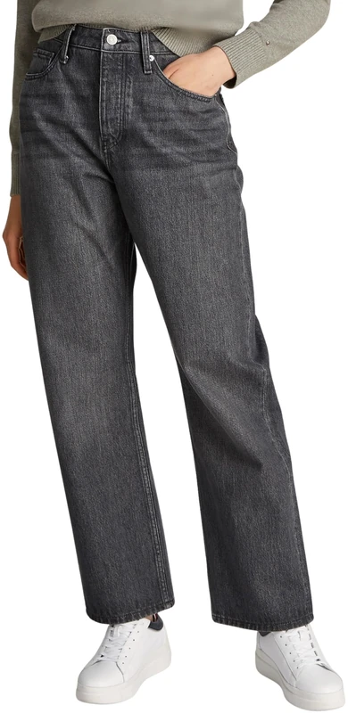 Tommy Hilfiger Women's Loose Straight NEA Wide Leg Jeans, Grey (NEA), 30W/24L