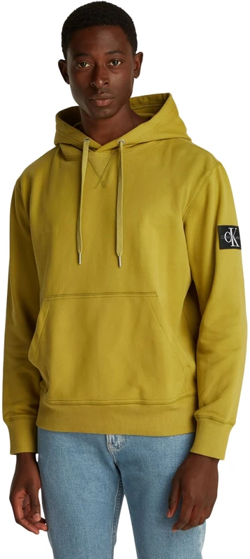 Calvin Klein Men’s Badge Hoodie, Green (Willow), S