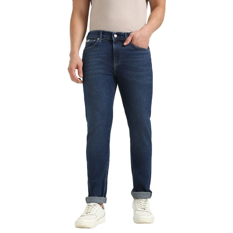 Calvin Klein Men’s Slim Taper Jeans, Blue (Denim Dark), 30W/33L