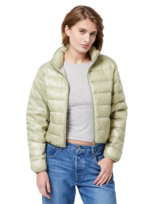 Calvin Klein Women’s Down Shine Puffer Jacket, Beige (Nordic Dust), L