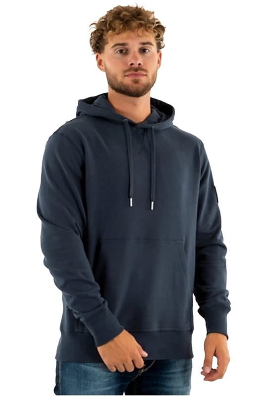 Calvin Klein Men’s Badge Hoodie, Blue (India Ink), XS