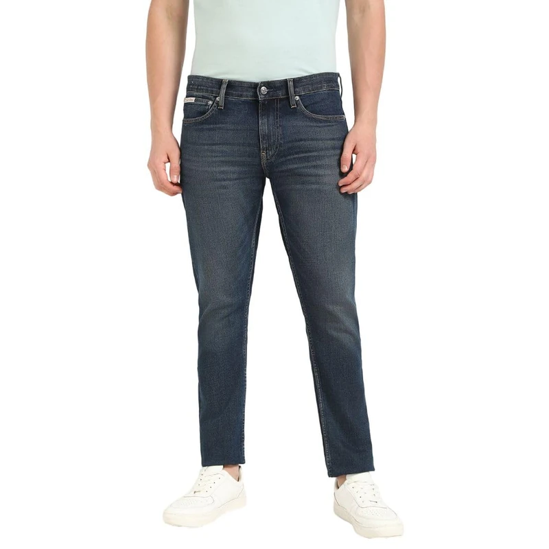 Calvin Klein Men’s Slim Fit Jeans with Stretch, Blue (Denim Dark), 34W/33L