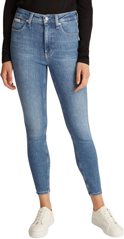 Calvin Klein Women’s High Rise Super Skinny Fit Ankle Length Jeans, Blue (Denim Medium), W26
