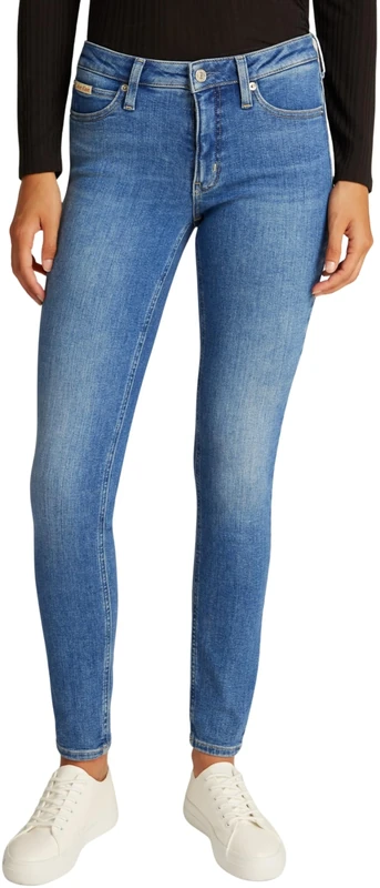 Calvin Klein Women’s Mid Rise Skinny Fit Jeans, Blue (Denim Medium), 34W/30L