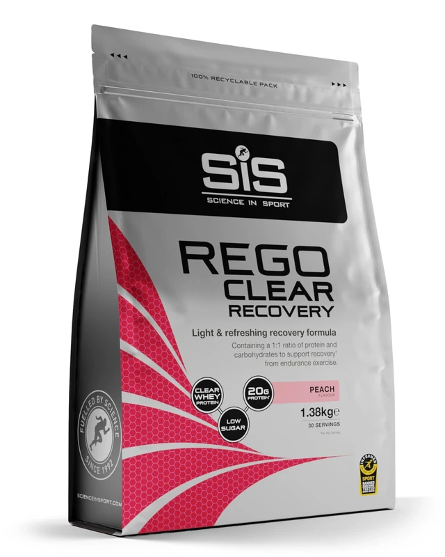 Science in Sport Rego Clear Recovery | Clear Whey Protein Shake for Muscle Recovery | 20g Protein per Serving, Peach Flavour 1.38Kg