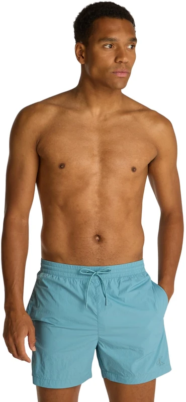 Calvin Klein Men's Medium Drawstring Mid Length Swim Shorts, Blue (Adriatic Blue), 6XL