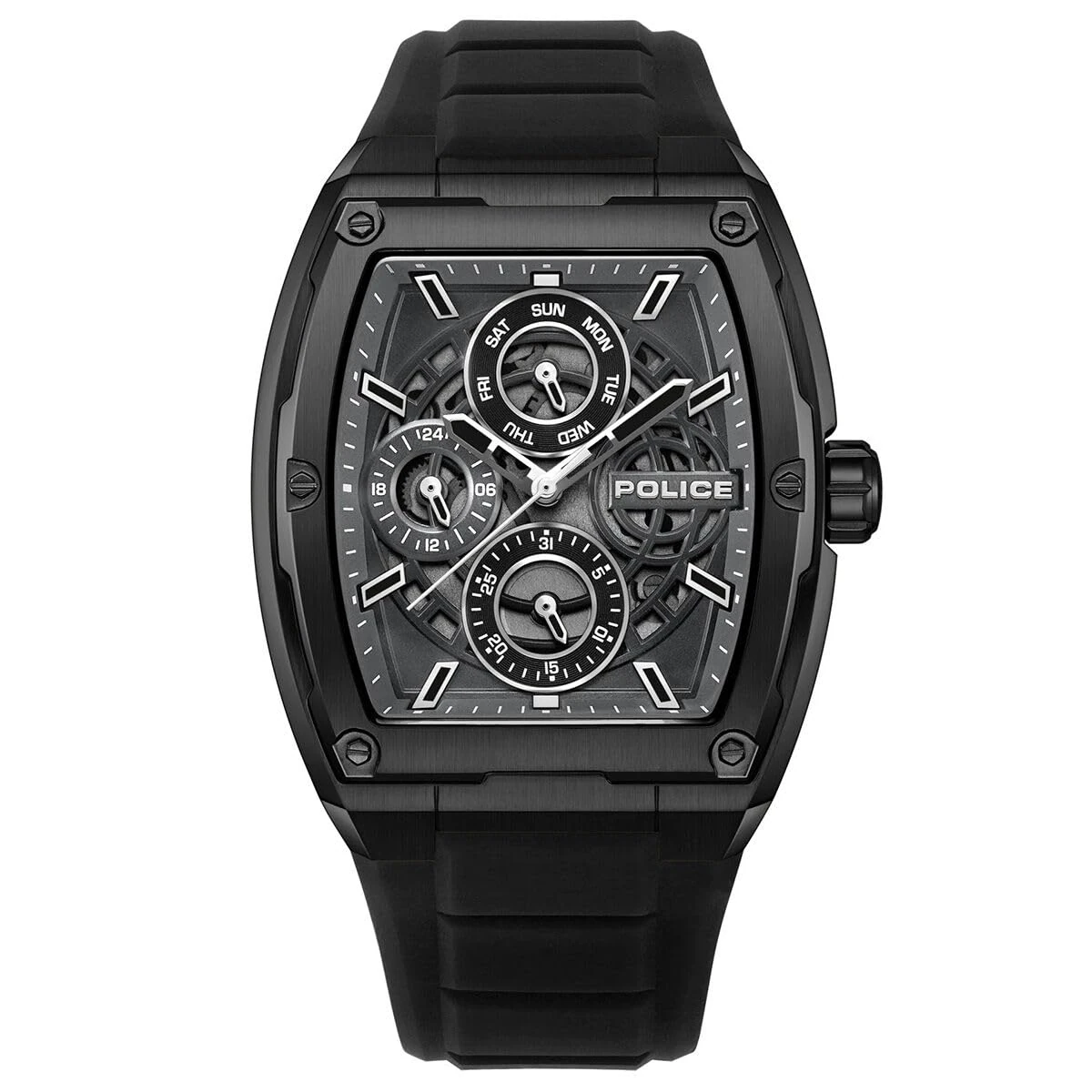 Police PEWJQ0004501 Men's Analogue Japanese Quartz Movement Watch with Silicone Strap