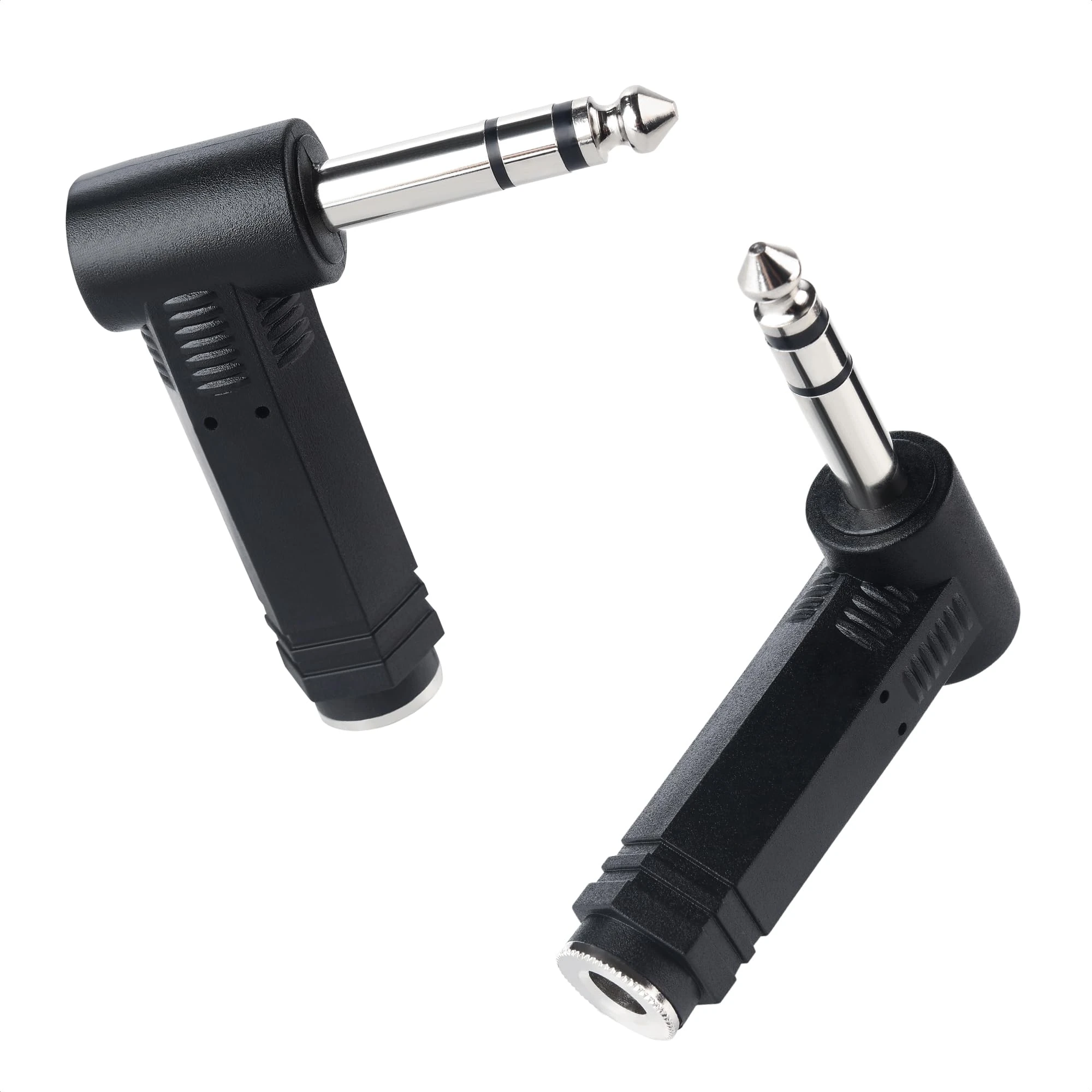 Cable Matters 2-Pack 6.35 mm Jack Right Angle TRS Adapter - 6.35mm Jack Right Angle Adapter/Straight to Right Angle 6.35 mm TRS Audio Connector for Professional Audio Equipment