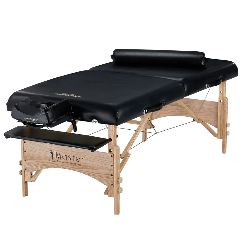 Master Massage Gibraltar 81cm Width Olympic LX Portable Massage Table, Black, Extra Wide for Larger Clients