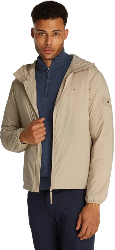 Tommy Hilfiger Men's Tech Packaway Windbreaker - Beige M