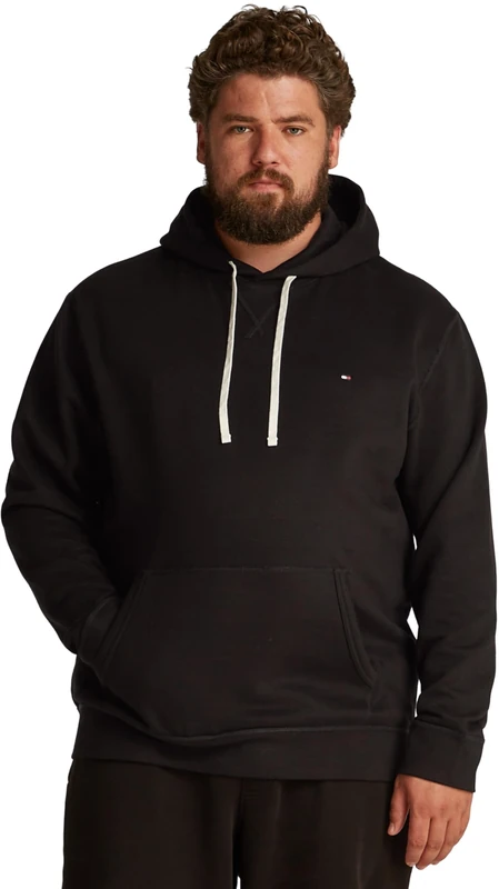 Tommy Hilfiger Men’s Essential Fleece Hoodie, Black (Black), 4XL
