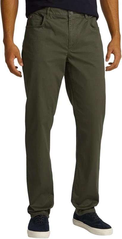 Tommy Hilfiger Men's Printed Structure Denton Chinos with Stretch, Green (Army Green), 28W/32L