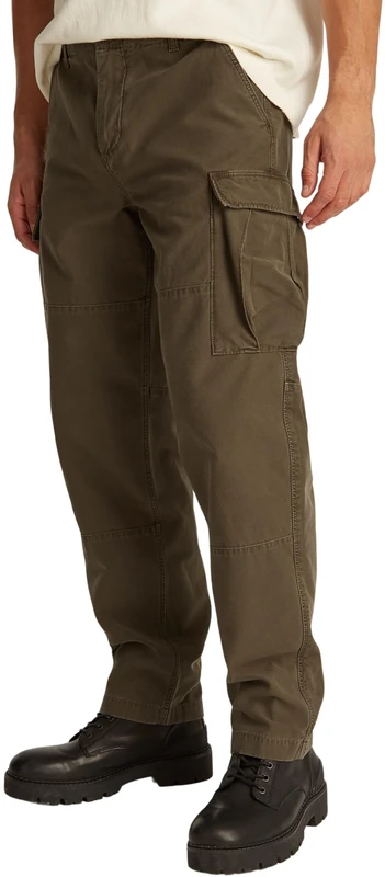 Tommy Hilfiger Men’s Satin Backed Relaxed Fit Cargo Trousers, Green (Army Green), 34W/29L - Image 1