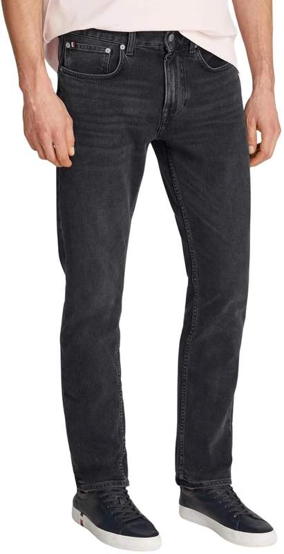 Tommy Hilfiger Men's Denton Straight Leg Fit Jeans, Grey (Clark Black), 36W/35L