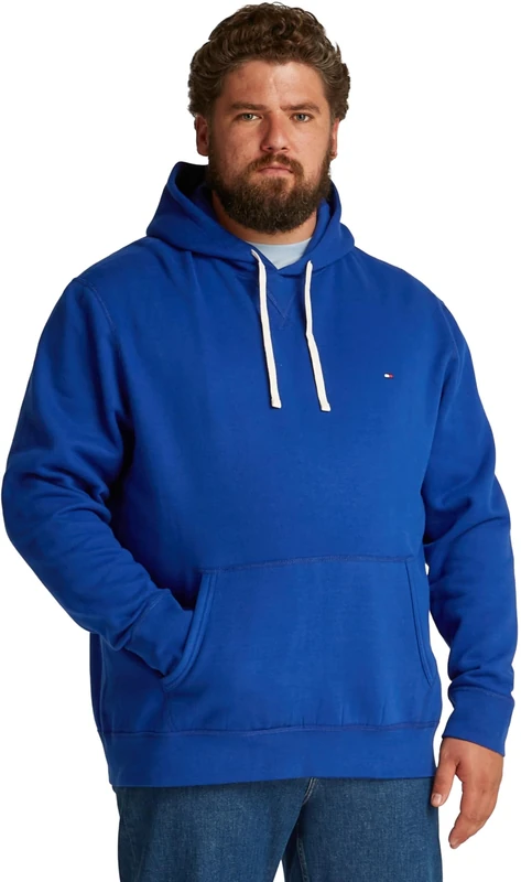 Tommy Hilfiger Men's BT-ESSENTIAL FLEECE HOODY-B MW0MW39136 Pullover Hoodie, Blue, XXL
