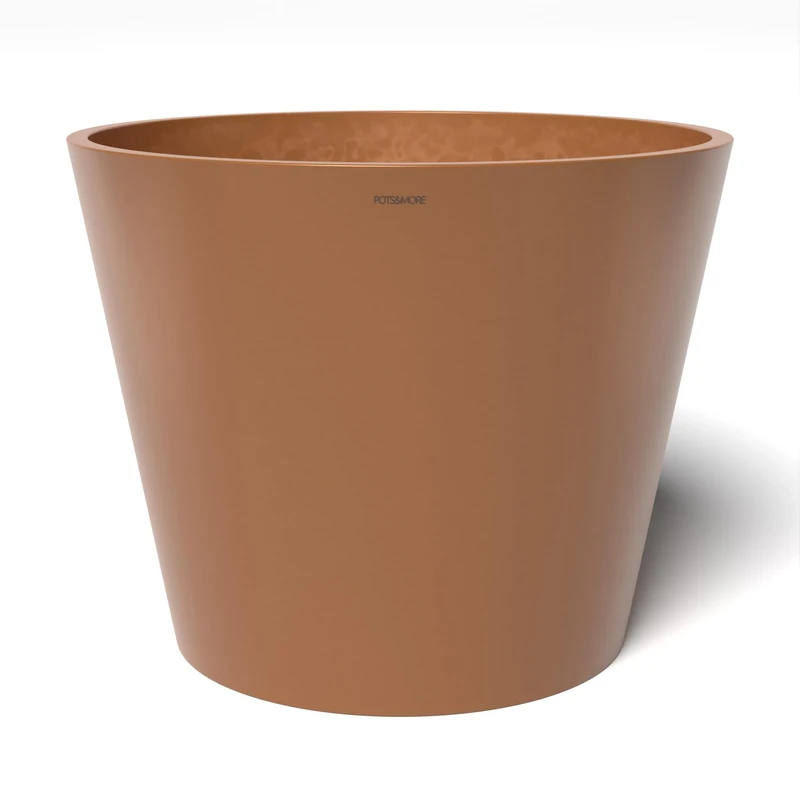 POTS&MORE Conico 50 Pot (Diameter 50 cm, Round Shape, Terracotta Colour, Height 40.5 cm, Plastic Planter for Indoor Plants) VP015003