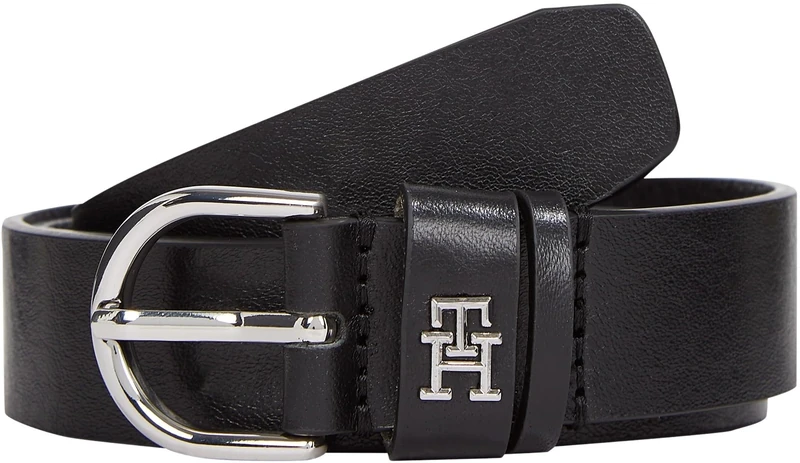 Tommy Hilfiger Women’s 2.5 cm Essential Effortless Leather Belt, Black (Black), 45.3 inches