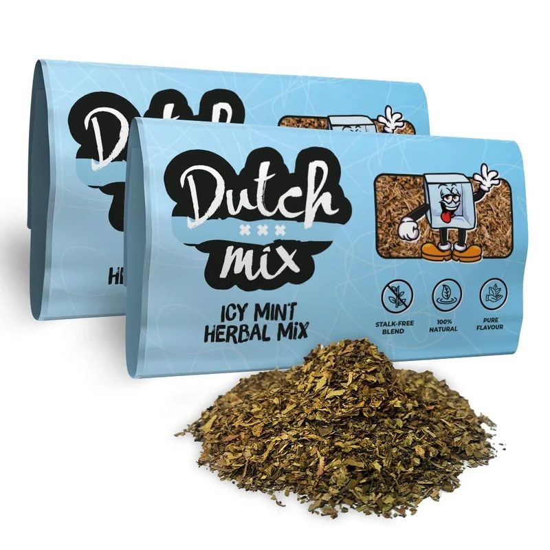 Dutch Mix Icy Mint - Stalk-free & Natural - 100g Quality Herbal Mix - Amsterdam Herbal Mix as used in Coffee Shops