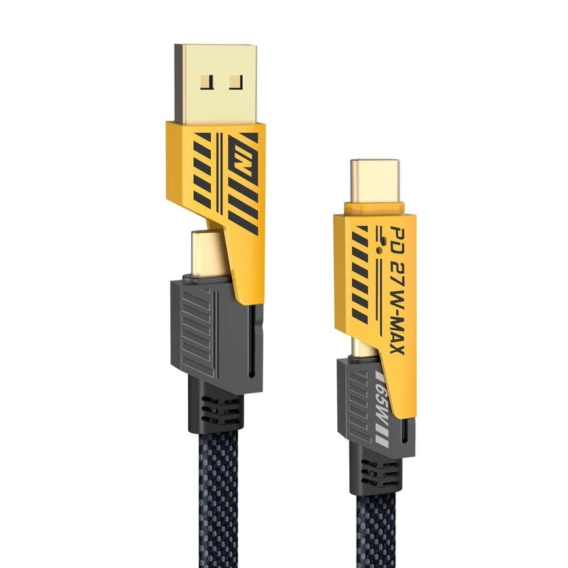 YISH 4 in 1 Multi Charger Cable：[6FT/1.8M] Multiple USB Fast Charging Cable Nylon Braided with USB A/USB C to Type C [65W] /PD [27W] Compatible with iPhone Android Samsung Galaxy Huawei Macbook iPad