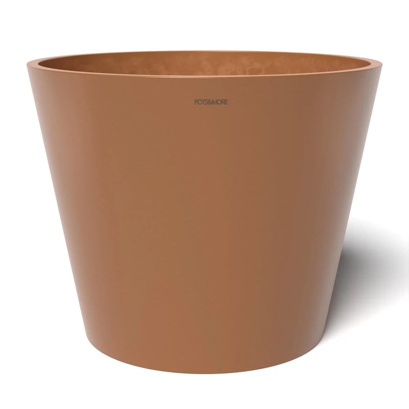 POTS&MORE Conico 40 Pot (Diameter 40.8 cm, Round Shape, Terracotta Colour, Height 33.2 cm, Plastic Planter for Indoor Plants) VP014003, ø 40 cm