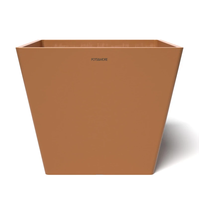 POTS&MORE Prismo 30 Plant Pot (31 cm, Square Shape, Colour Terracotta, Height 25.6 cm, Plastic Planter, for Indoor Plants) VP023003 - Image 1