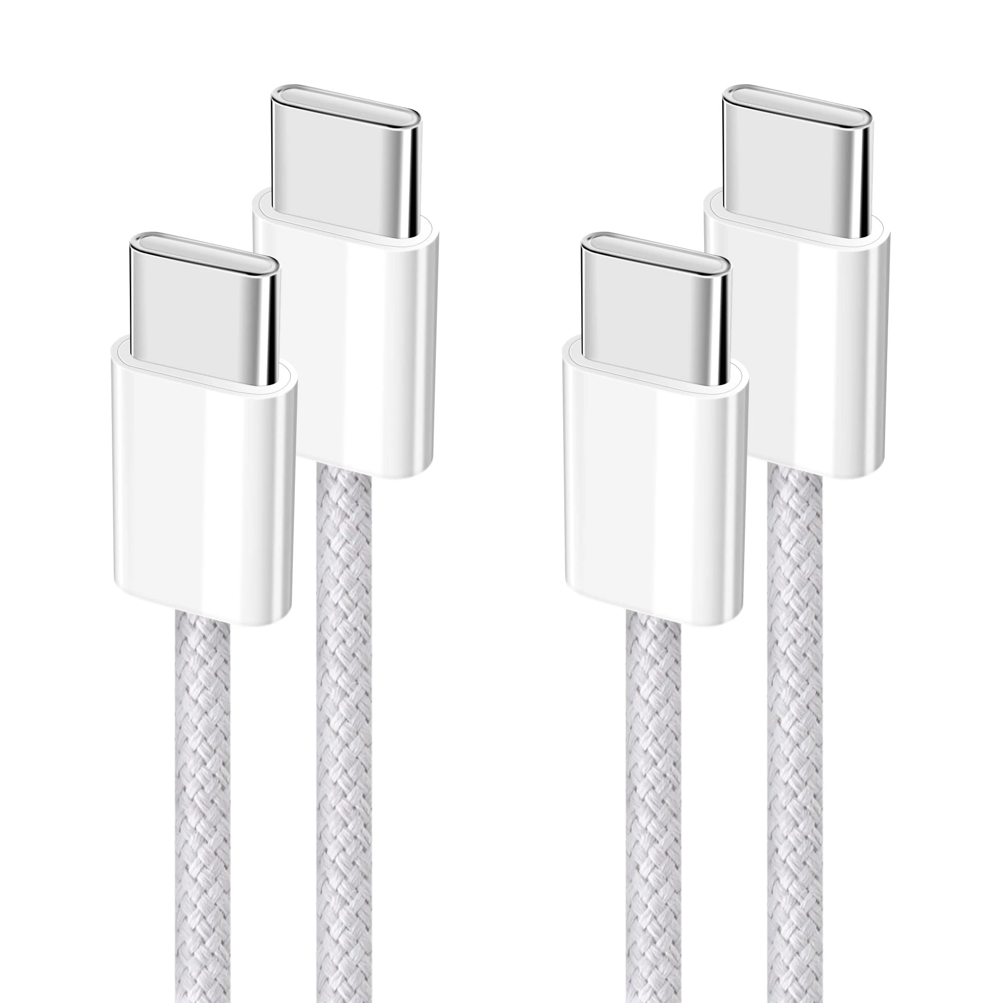 YISH USB C to USB C Charger Cable：Nylon Braided USB C to C Cable Fast Charge 2 Pack 3.28ft/1m 60W Type C Data Cable Compatible with iPhone 16 15 Pro Max Samsung Galaxy S24 S23 Pixel Sony iPad Macbook