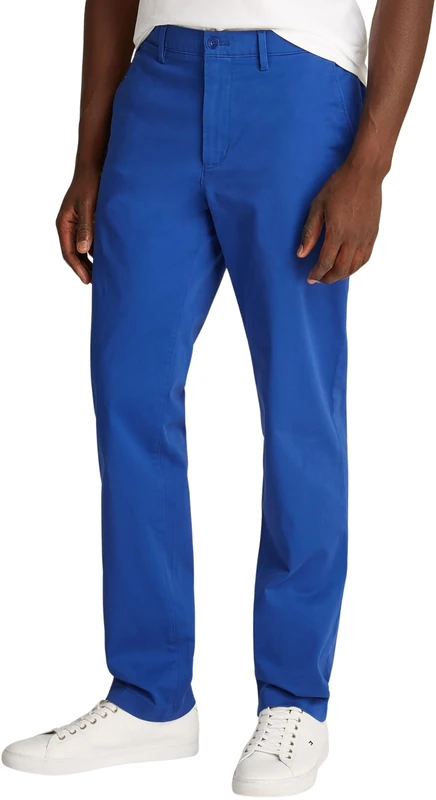 Tommy Hilfiger Men's Denton Satin Straight Fit Chinos, Blue (Monochrome Blue), 32W/28L