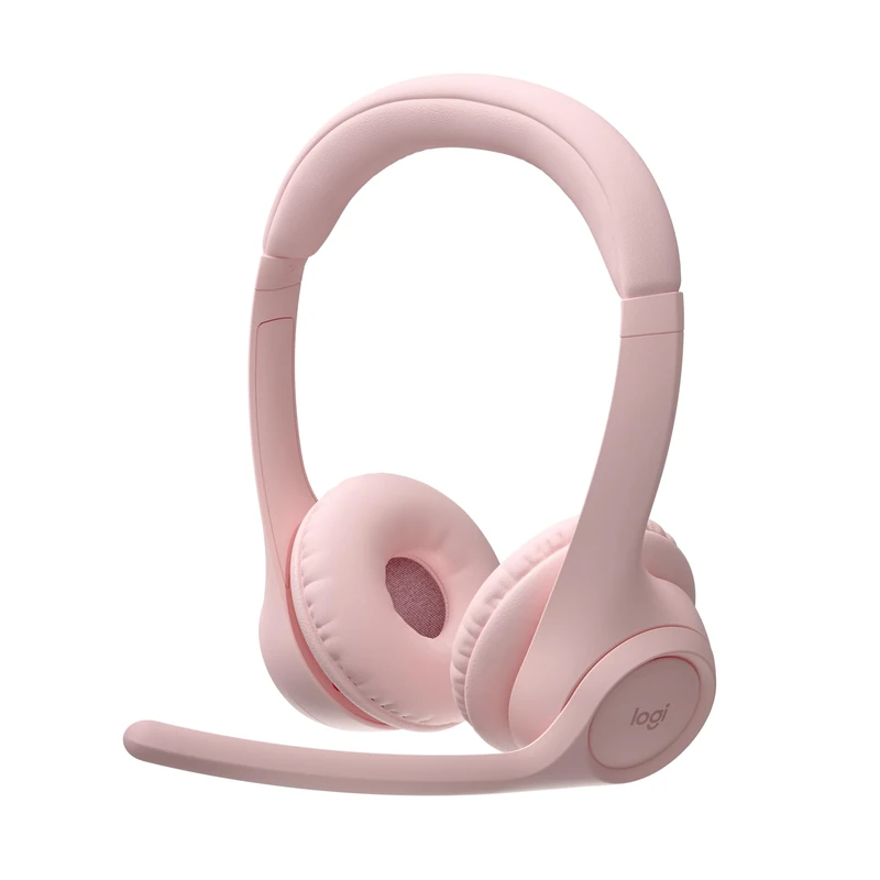 Logitech Zone 300 Wireless Bluetooth Headset With Noise-Cancelling Microphone, Compatible with Windows, Mac, Chrome, Linux, iOS, iPadOS, Android - Rose