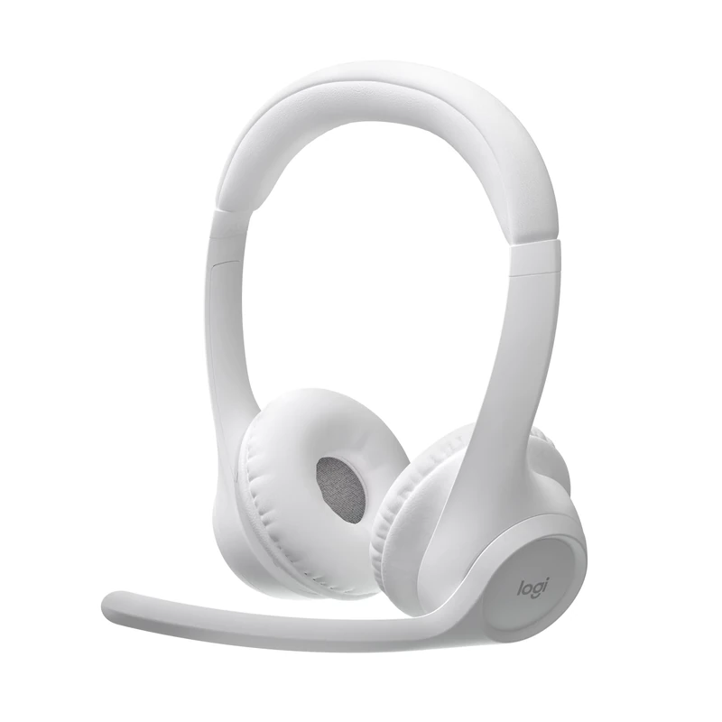Logitech Zone 300 Wireless Bluetooth Headset With Noise-Cancelling Microphone, Compatible with Windows, Mac, Chrome, Linux, iOS, iPadOS, Android - Off-White