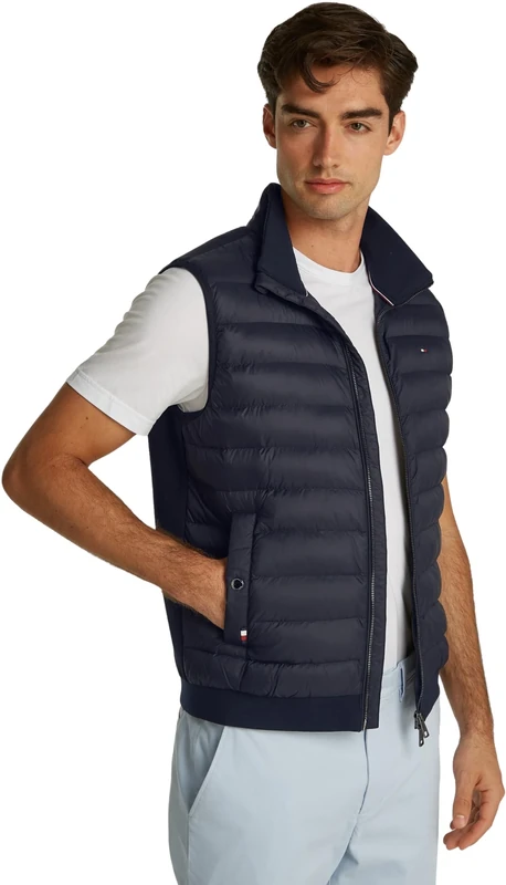 Tommy Hilfiger Men’s Mix Quilt Gilet, Blue (Desert Sky), XL