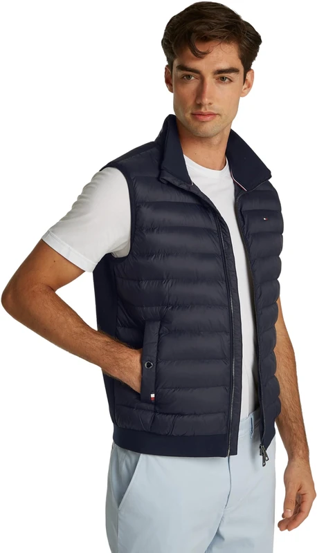 Tommy Hilfiger Men’s Mix Quilt Gilet, Blue (Desert Sky), M