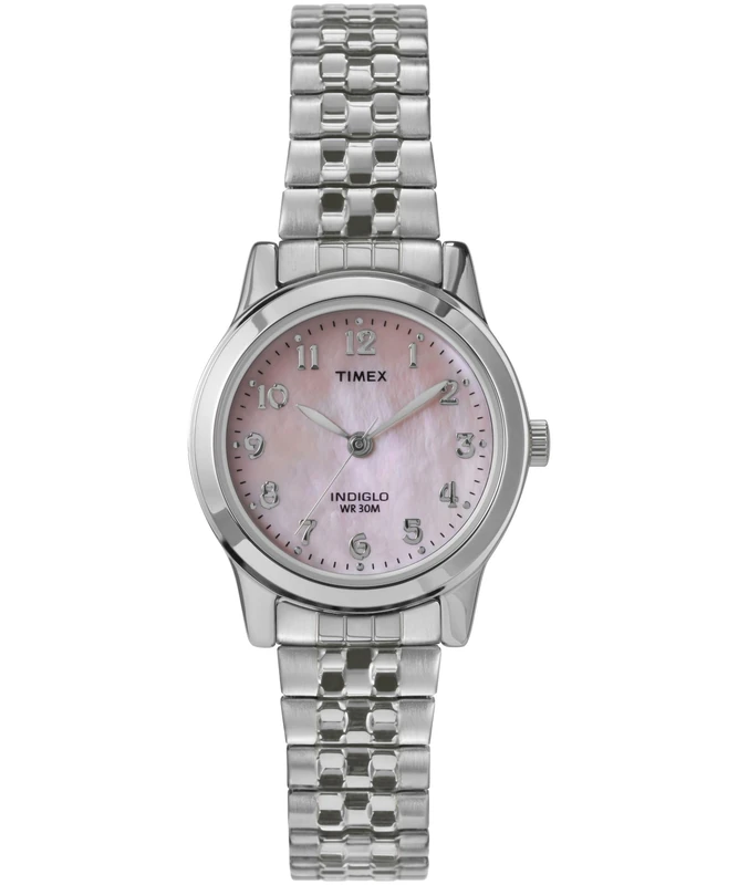 Timex Women's Main Street 25mm Watch, Silver-Tone Stainless Steel Expansion Band Mother of Pearl Dial Silver-Tone Case - Image 1