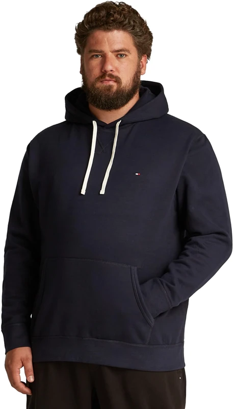 Tommy Hilfiger Men's BT-ESSENTIAL FLEECE HOODY-B MW0MW39136 Pullover Hoodie, Blue, XXL