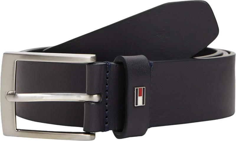Tommy Hilfiger Men’s 3.5 cm Adan Leather Belt, Blue (Space Blue), 45.3 inches