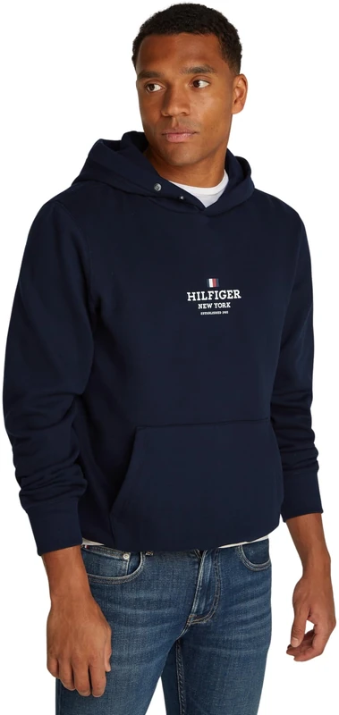 Tommy Hilfiger Men's Hoodie, Blue (Desert Sky), S
