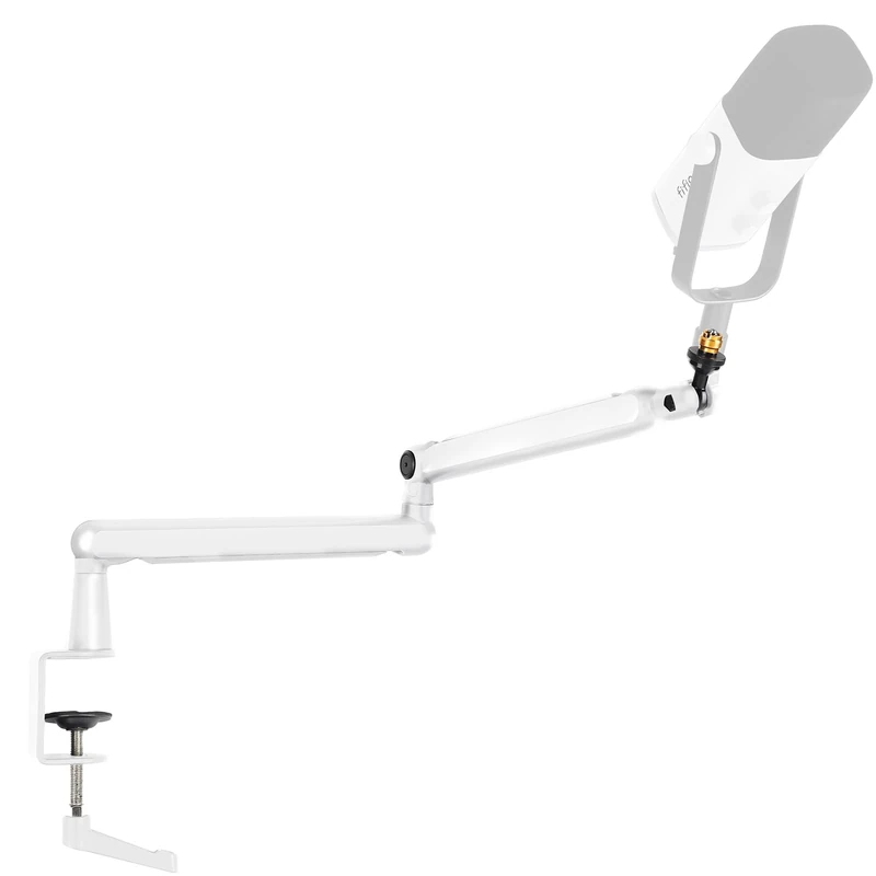 FIFINE Microphone Arm, Flat Adjustable Tripod with Microphone Clamp, Screw Adapter, Cable Management for Podcast, Streaming, Gaming, Studio