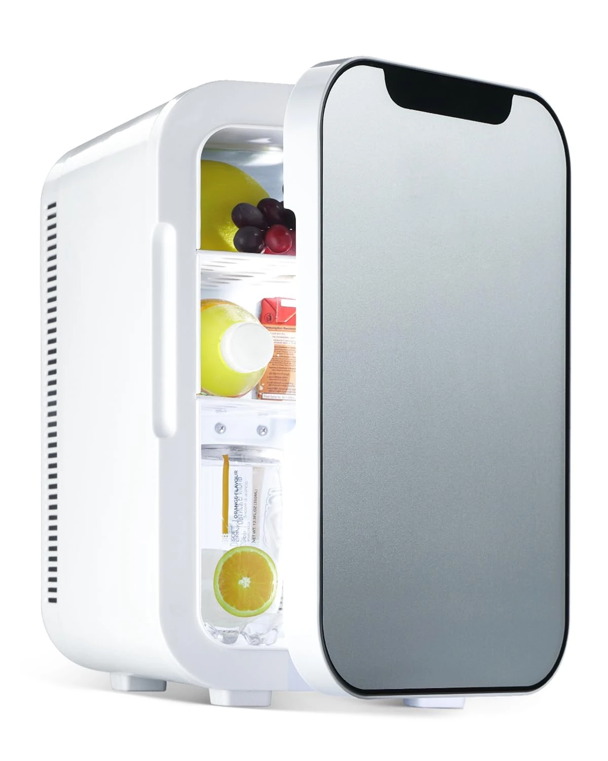 E-SMARTER 15L Mini Fridge for Bedrooms, Small Fridge with Dual Compartments & Dual Modes, 220-240V/ 12V Power Silent Drinks Fridge with Efficient Heating & Cooling, Beauty Fridge for Home, Cars