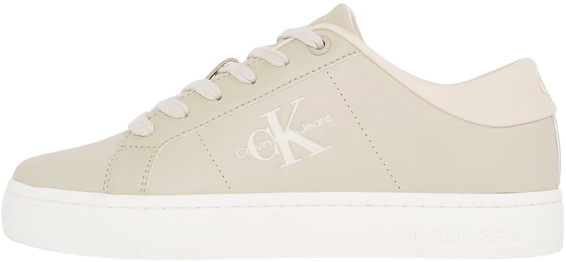 Calvin Klein CK Jeans Women's Classic Cupsole LOWLACEUP LTH WN YW0YW01444, Beige, 7