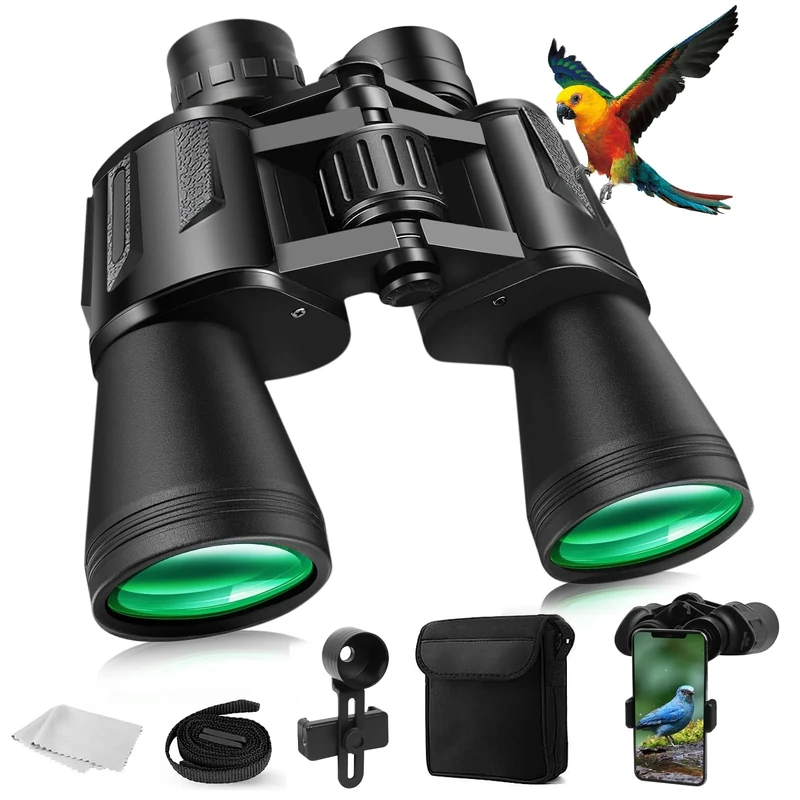 20x50 High Power Binoculars for Adults, HD Waterproof B-inoculars with BAK4 Prism & FMC Lens, Portable Binoculars Telescope for Bird Watching Hunting Football and Concerts