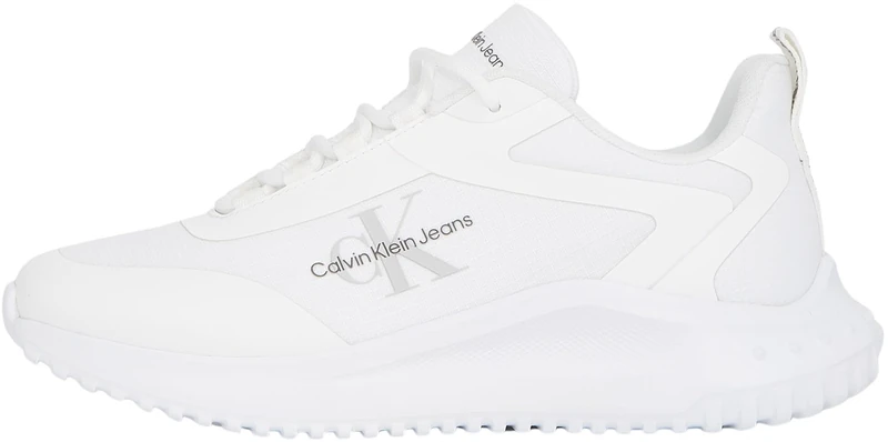 Calvin Klein Women's Eva Runner Low Lace Mix Ml Wn Yw0Yw01442 Sneakers, White (Triple Bright White), 6.5 UK