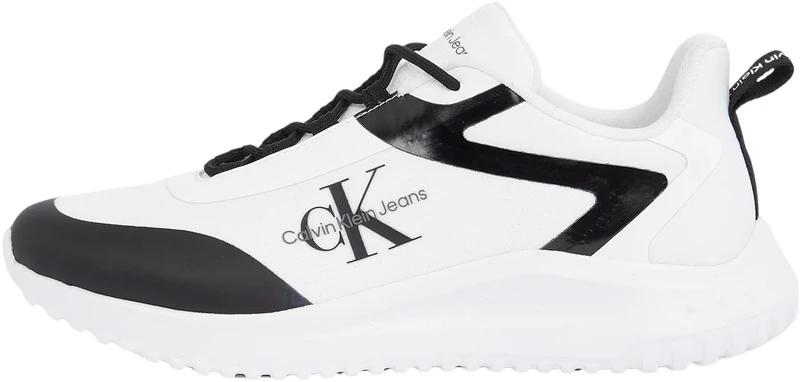Calvin Klein Men's Runner Trainers, White (Bright White/Black), 9