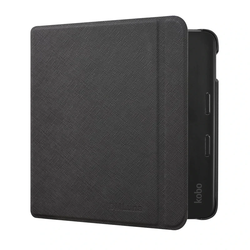 DMLuna Case for Kobo Libra Colour (Model:N428, 2024 Release), Slim and Lightweight Folio Premium PU Leather Protective Cover with Auto Sleep Wake Feature - Black
