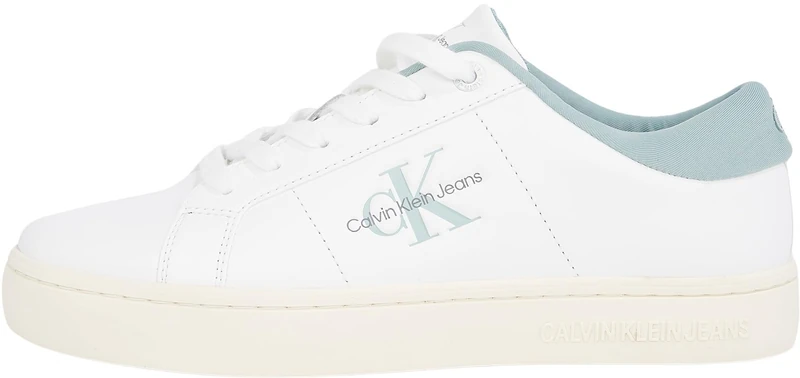 Calvin Klein CK Jeans Women's Classic Cupsole LOWLACEUP LTH WN YW0YW01444, White, 6.5