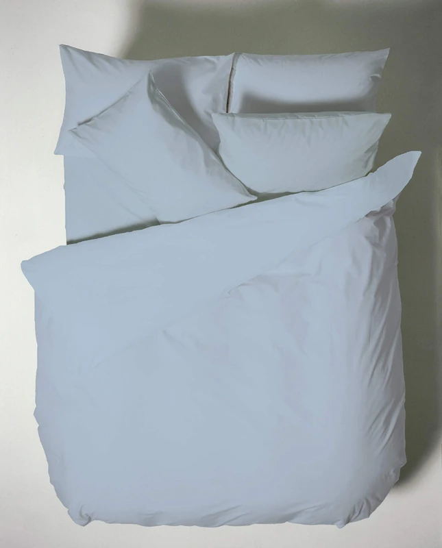 Plain Dyed Cotton Percale Blue Duvet Set 200TC 200 x 220 cm - 50 x 80 cm (2) - Image 1
