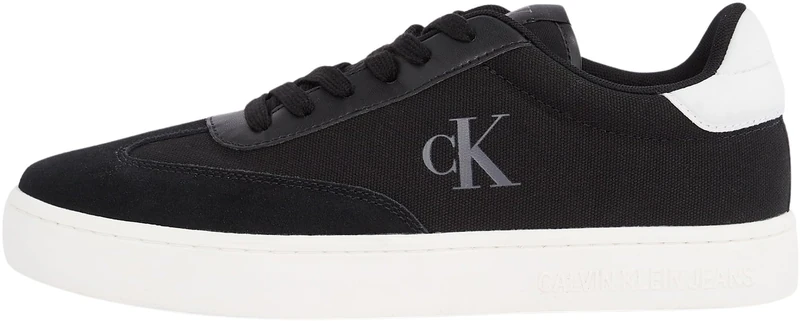 Calvin Klein Men’s Classic Mix Low Top Cupsole Trainers, Black (Black/Bright White), 10
