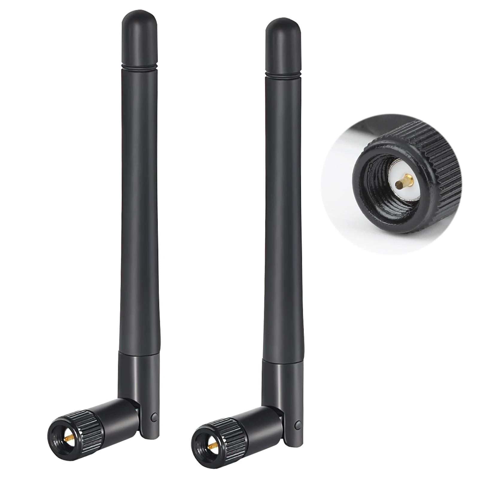2 Pack SMA WiFi Aerial 2.4GHz & 5GHz 5.8GHz 3dBi MIMO Male Dual Band External Connector for Router & PC